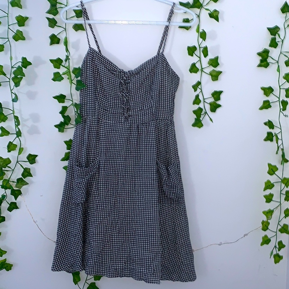 Midi Sundress with Checkered Design